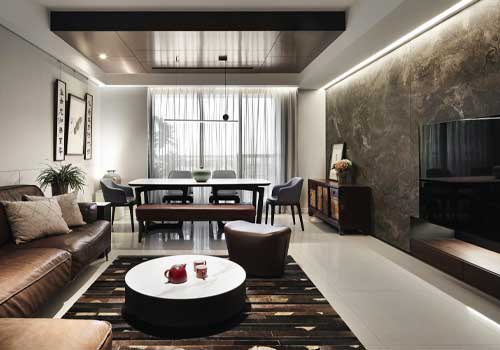 NY Architectural Design Awards Winner - Living by the trees and stones by Sketch Interior Design Co., Ltd.